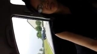 Young asian girl sucking dick in car afterschool