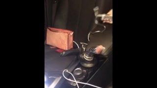 Pretty tits girl having masturbation inside the car and outdoor